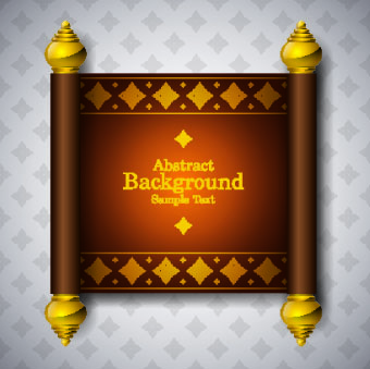 Arabic style scroll background vector 01