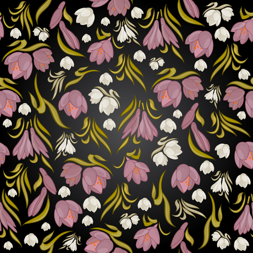 Seamless floral pattern beautiful vector material 07