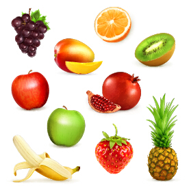 shiny material fruits fresh 