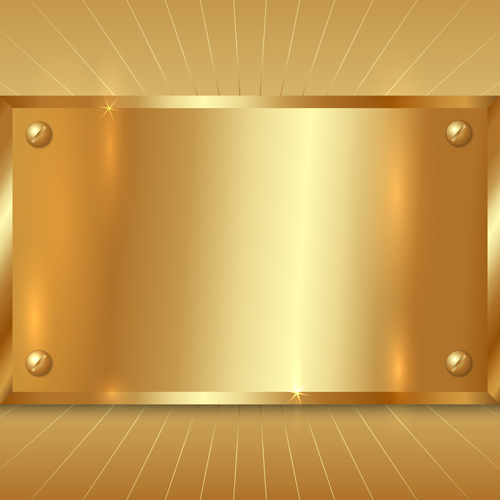 Shiny golden metallic vector background material 04