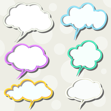 Speech bubbles Cloud vector 01