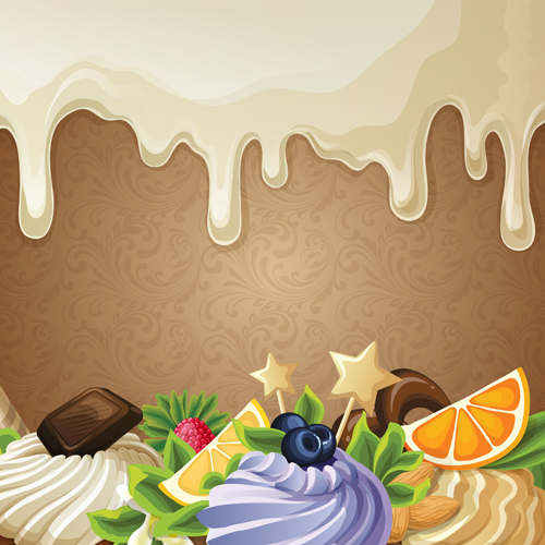 op chocolate background set vector 03 Sweet with drop chocolate background set vector 03