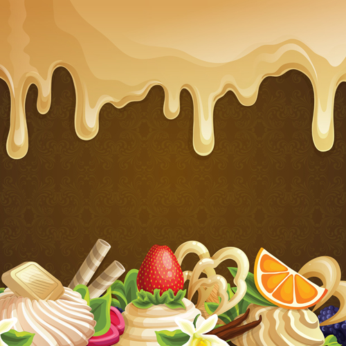 op chocolate background set vector 05 Sweet with drop chocolate background set vector 05