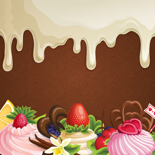 op chocolate background set vector 06 Sweet with drop chocolate background set vector 06
