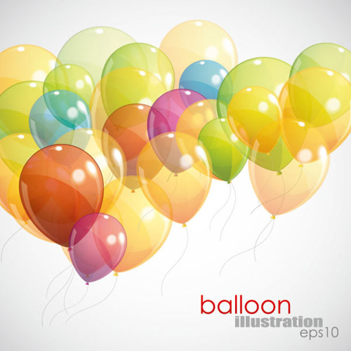 transparent colored balloons background 