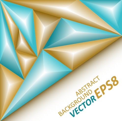 3D triangle geometry shapes background vector 05