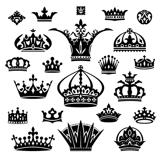 Vector crown creative silhouettes set 01