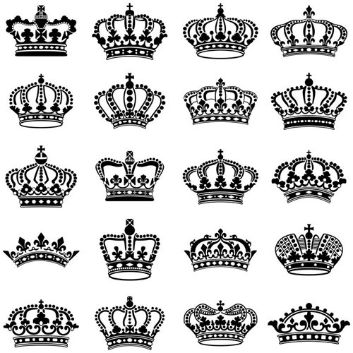 Vector crown creative silhouettes set 04