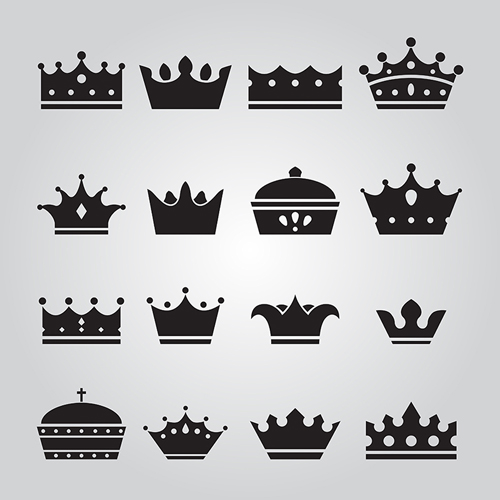 Vector crown creative silhouettes set 05