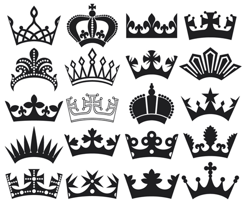 Vector crown creative silhouettes set 06