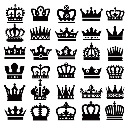 Vector crown creative silhouettes set 08