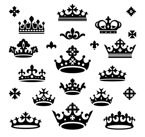 Vector crown creative silhouettes set 09