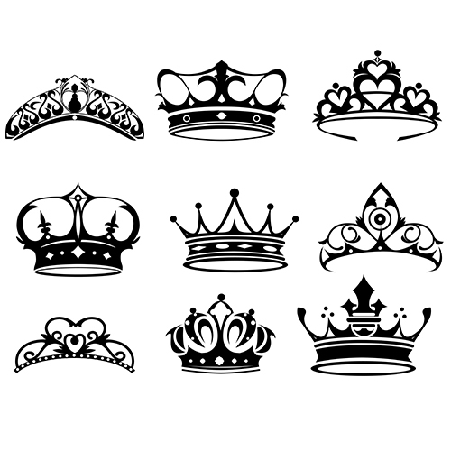 Vector crown creative silhouettes set 10