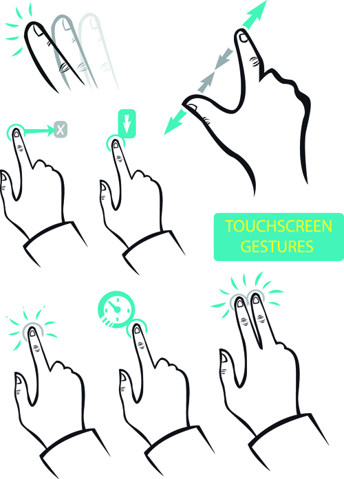 set of different gestures graphic 05 Vector set of different gestures graphic 05