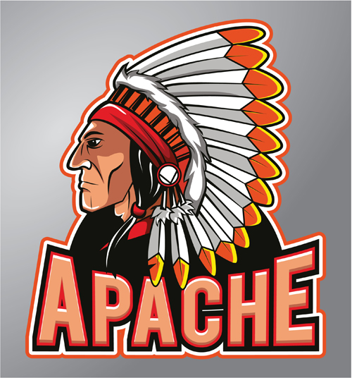 Vintage apache logo vector material 02