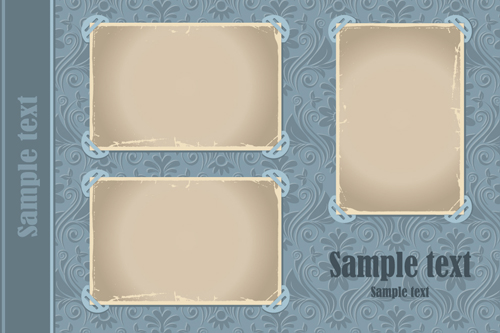 Set of Vintage photo Frames vector 05