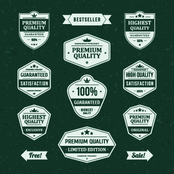 Vintage Ribbon Sale labels vector 04