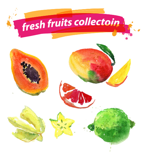 watercolor fruits fruit fresh 