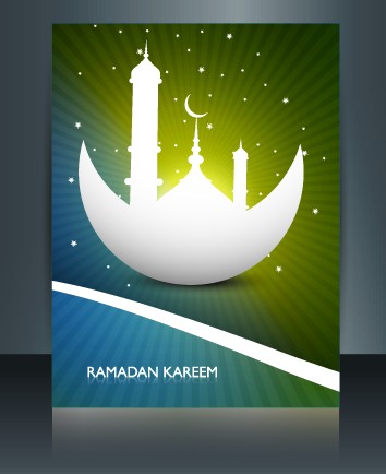 Ramadan Kareem flyer cover vector 01