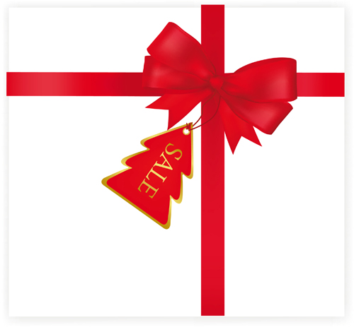 Set of Red Christmas Ribbons elements vector 01