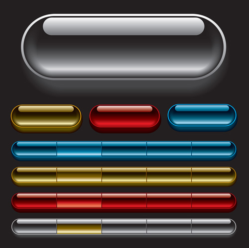 Elements of Glass Web Buttons vector