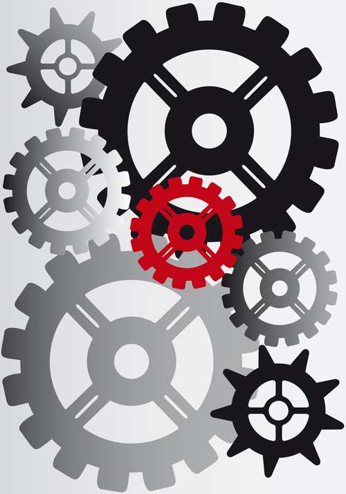 Set of Gears assemble vector backgrounds 01