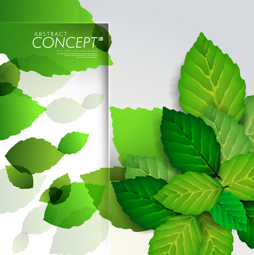 Green leaves concept background elements vector 04
