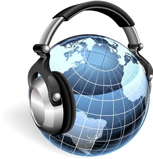Set of Headphone elements vector 04