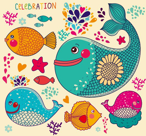 vector graphics vector graphic lovely fish design cartoon 