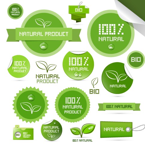 l product stickers and labels vector 02 Creative natural product stickers and labels vector 02