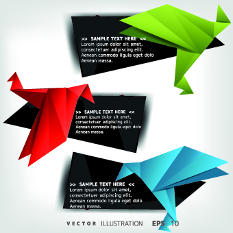 text boxes origami height boxes bird 