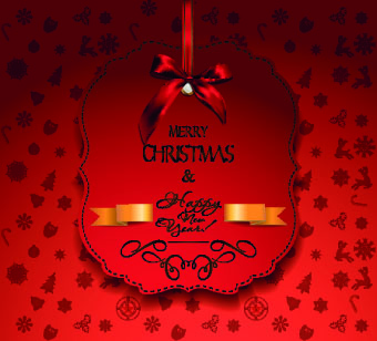 Shiny 2014 Christmas red background vector 04