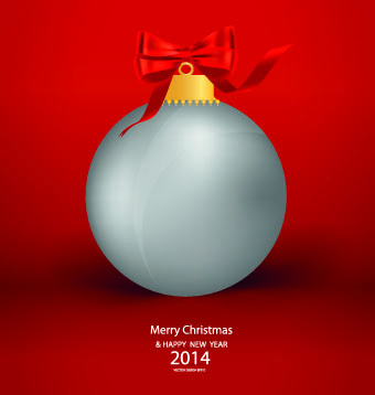 Shiny 2014 Christmas red background vector 05