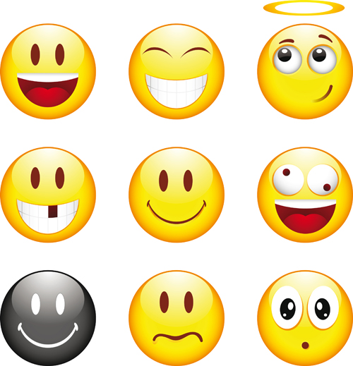 Funny Smile Emoticons vector icon 04