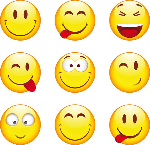 Funny Smile Emoticons vector icon 05