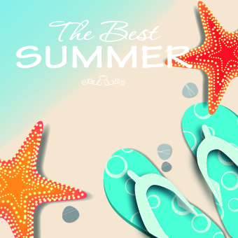 Shiny summer art background vector 02