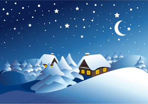 Elements of Winter with Snow backgrounds vector 02