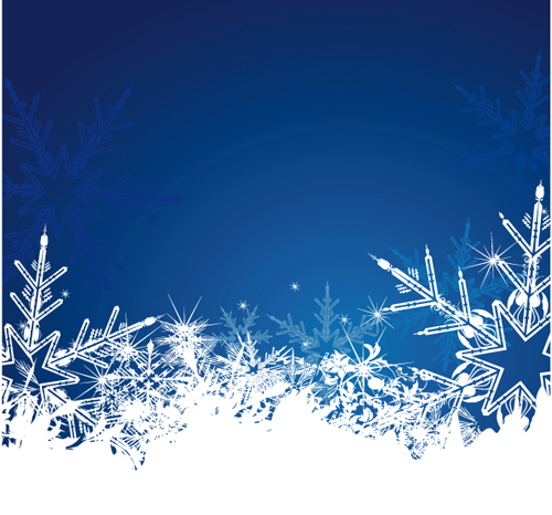 Elements of Winter with Snow backgrounds vector 03