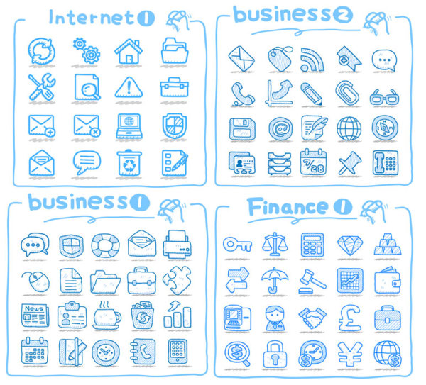 Set of cute Drawing icon vector