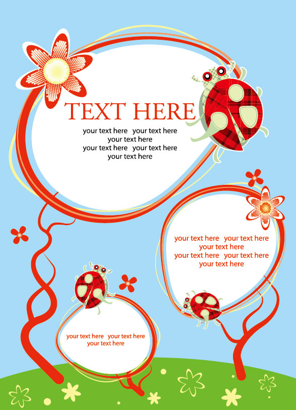 Set of Cartoon small animals vector background 04