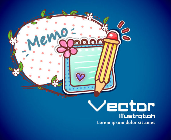 Set of cartoon elements Illustration vector 01