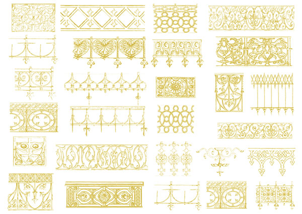 Glod Floral ornaments vector