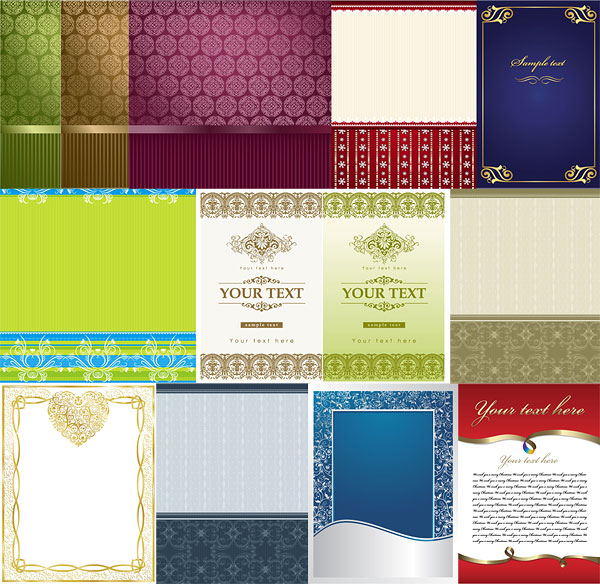 Vintage lace frames vector
