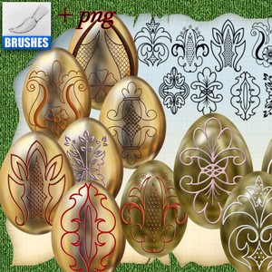 Photoshop eggs easter decorations brushes 