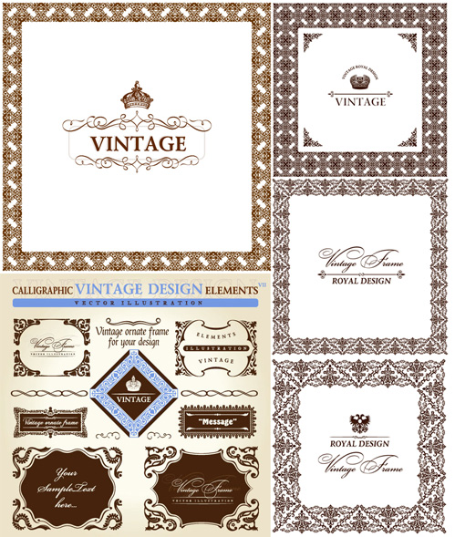 Retro floral Border vector