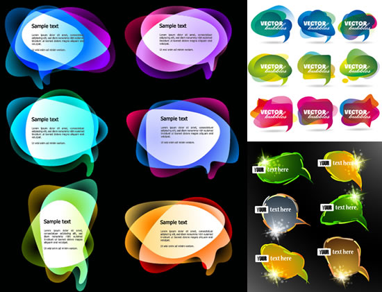 Color text dialog frames vector