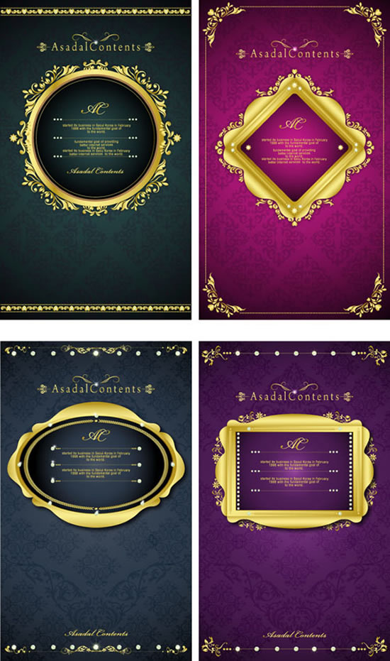 Retro golden floral border vector