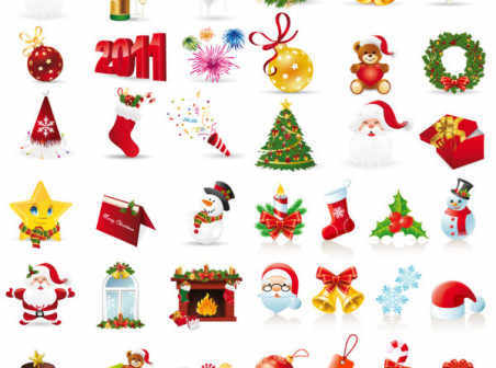 Free christmas icons vector