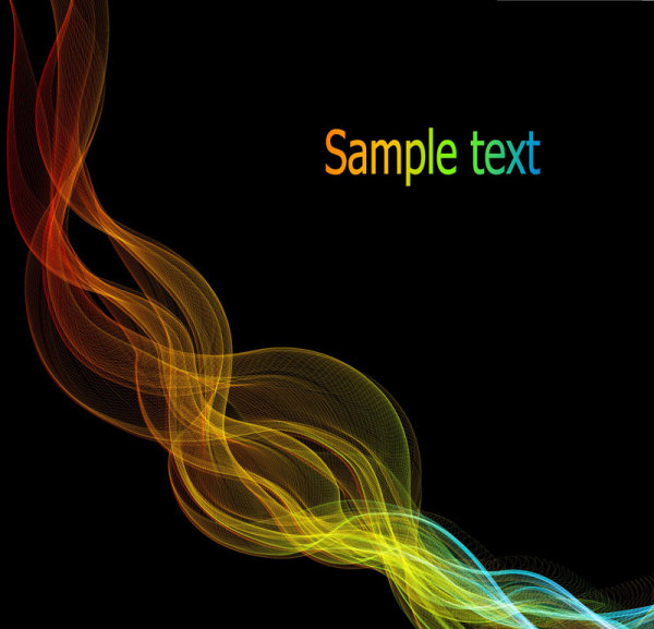 dynamic light lines vector background set 04