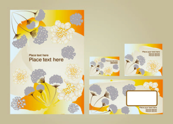 Bright pattern business card templates 02